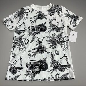 Nike Air Jordan Dri Fit Sports Sketch Shirt Boys Large 14-16